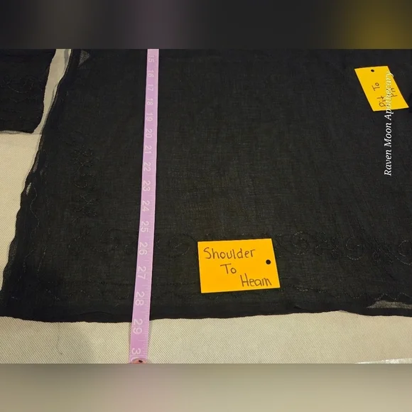 Black Sheer Top / Cover Up - Picture 5 of 8